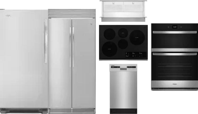 6 Piece Package Includes Refrigerator, Freezer, Cooktop, Wall Oven, Hood And Dishwasher