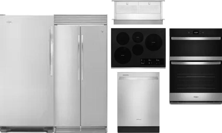 6 Piece Package Includes Refrigerator, Freezer, Cooktop, Wall Oven, Hood And Dishwasher