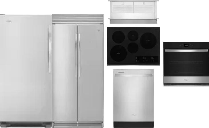 6 Piece Package Includes Refrigerator, Freezer, Cooktop, Wall Oven, Hood And Dishwasher