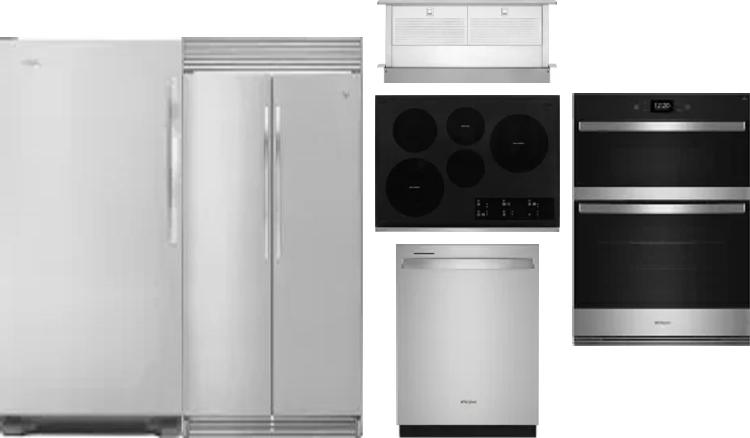 6 Piece Package Includes Refrigerator, Freezer, Cooktop, Wall Oven, Hood And Dishwasher
