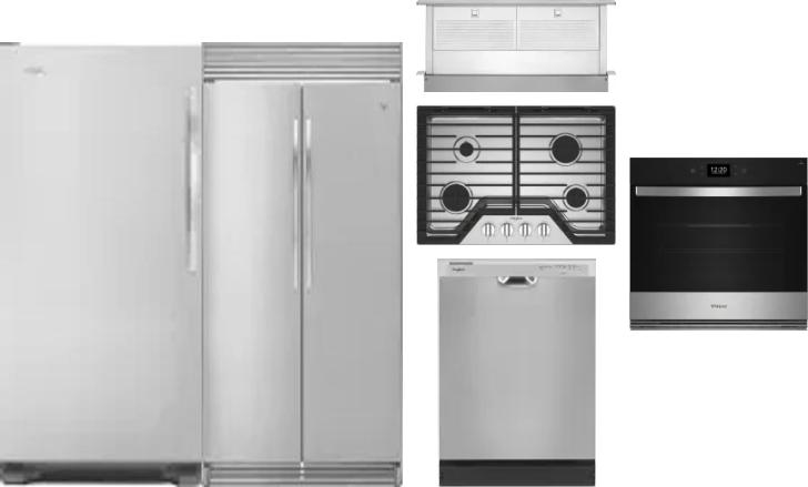 6 Piece Package Includes Refrigerator, Freezer, Cooktop, Wall Oven, Hood And Dishwasher