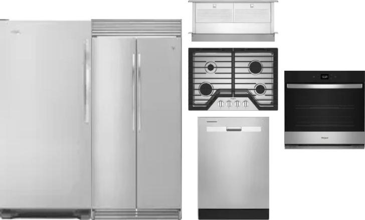 6 Piece Package Includes Refrigerator, Freezer, Cooktop, Wall Oven, Hood And Dishwasher
