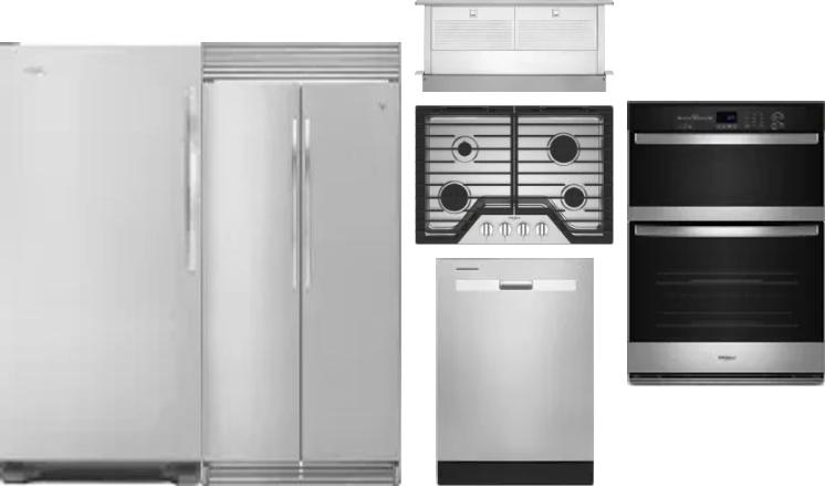6 Piece Package Includes Refrigerator, Freezer, Cooktop, Wall Oven, Hood And Dishwasher