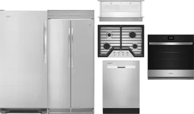 6 Piece Package Includes Refrigerator, Freezer, Cooktop, Wall Oven, Hood And Dishwasher