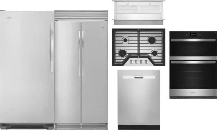 6 Piece Package Includes Refrigerator, Freezer, Cooktop, Wall Oven, Hood And Dishwasher