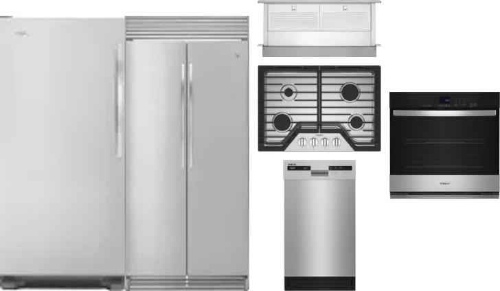 6 Piece Package Includes Refrigerator, Freezer, Cooktop, Wall Oven, Hood And Dishwasher