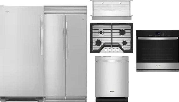 6 Piece Package Includes Refrigerator, Freezer, Cooktop, Wall Oven, Hood And Dishwasher