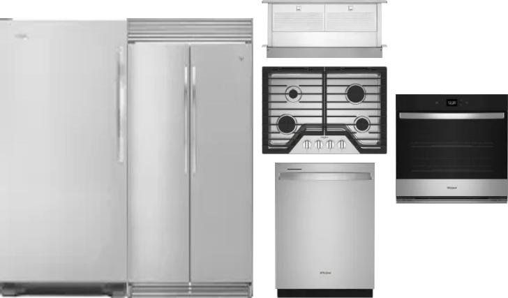 6 Piece Package Includes Refrigerator, Freezer, Cooktop, Wall Oven, Hood And Dishwasher