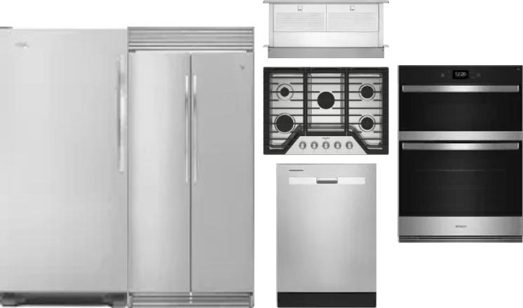 6 Piece Package Includes Refrigerator, Freezer, Cooktop, Wall Oven, Hood And Dishwasher