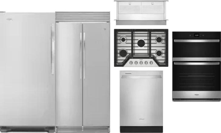 6 Piece Package Includes Refrigerator, Freezer, Cooktop, Wall Oven, Hood And Dishwasher