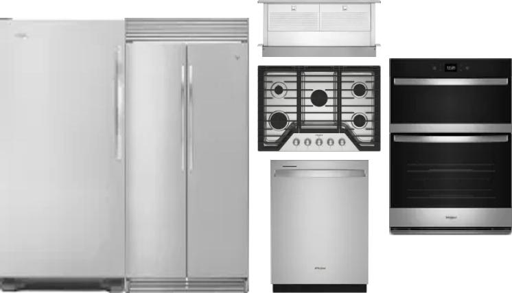 6 Piece Package Includes Refrigerator, Freezer, Cooktop, Wall Oven, Hood And Dishwasher