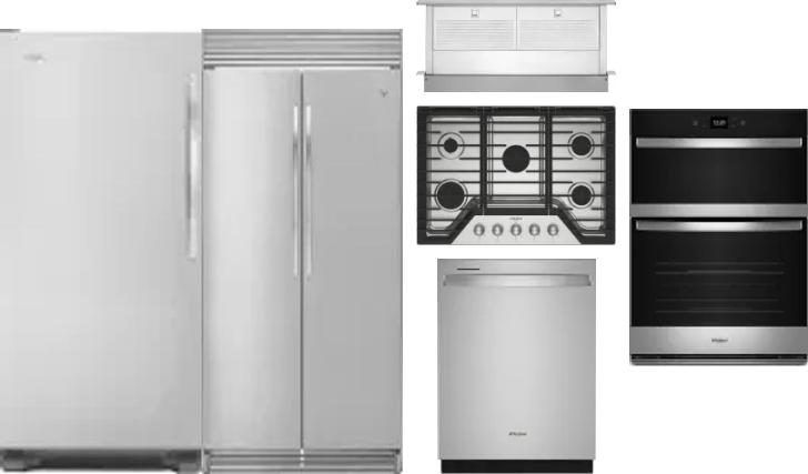 6 Piece Package Includes Refrigerator, Freezer, Cooktop, Wall Oven, Hood And Dishwasher