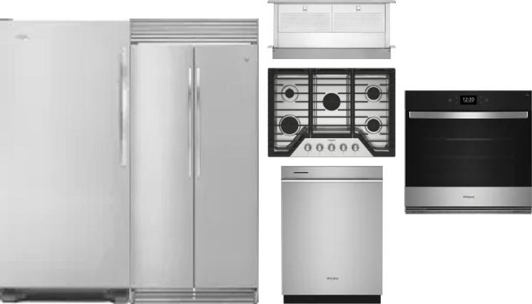 6 Piece Package Includes Refrigerator, Freezer, Cooktop, Wall Oven, Hood And Dishwasher