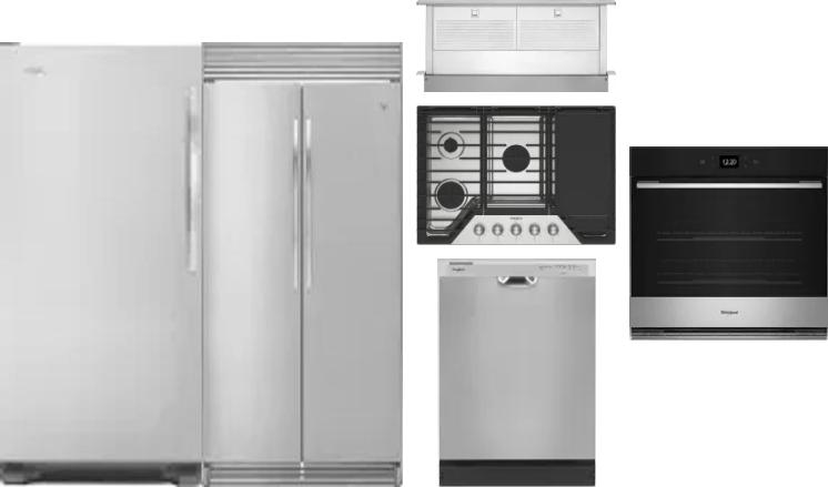 6 Piece Package Includes Refrigerator, Freezer, Cooktop, Wall Oven, Hood And Dishwasher