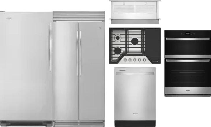 6 Piece Package Includes Refrigerator, Freezer, Cooktop, Wall Oven, Hood And Dishwasher
