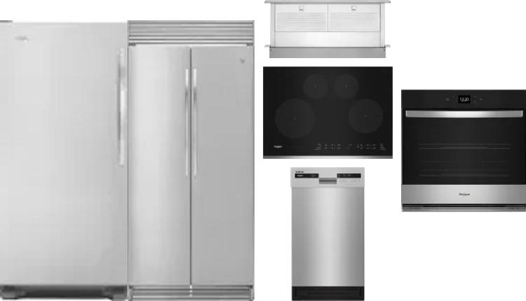 6 Piece Package Includes Refrigerator, Freezer, Cooktop, Wall Oven, Hood And Dishwasher