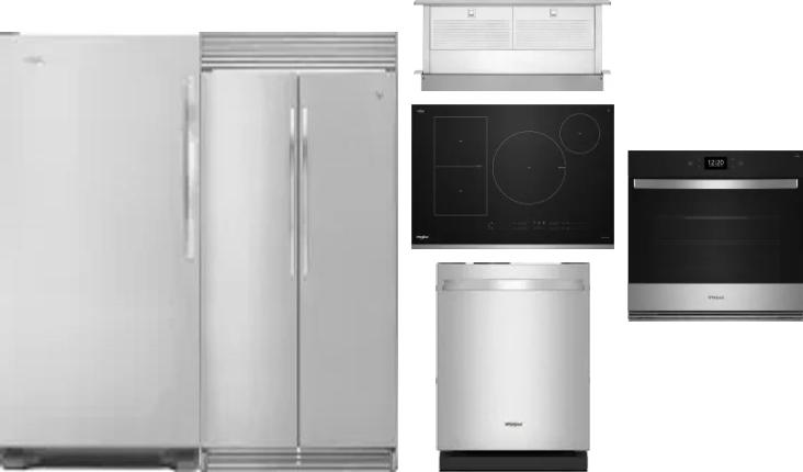 6 Piece Package Includes Refrigerator, Freezer, Cooktop, Wall Oven, Hood And Dishwasher