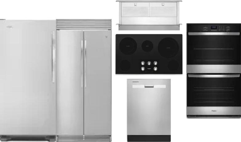 6 Piece Package Includes Refrigerator, Freezer, Cooktop, Wall Oven, Hood And Dishwasher