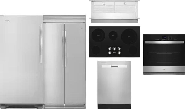 6 Piece Package Includes Refrigerator, Freezer, Cooktop, Wall Oven, Hood And Dishwasher