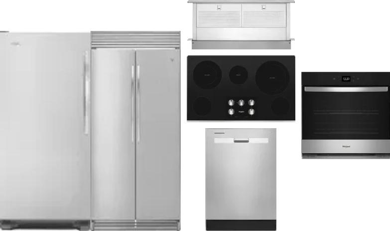6 Piece Package Includes Refrigerator, Freezer, Cooktop, Wall Oven, Hood And Dishwasher