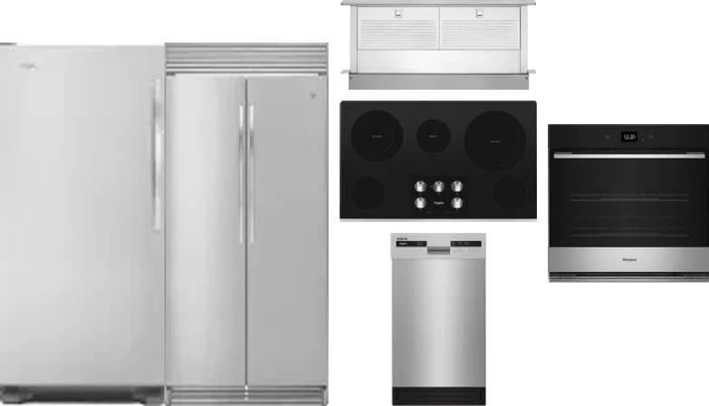 6 Piece Package Includes Refrigerator, Freezer, Cooktop, Wall Oven, Hood And Dishwasher