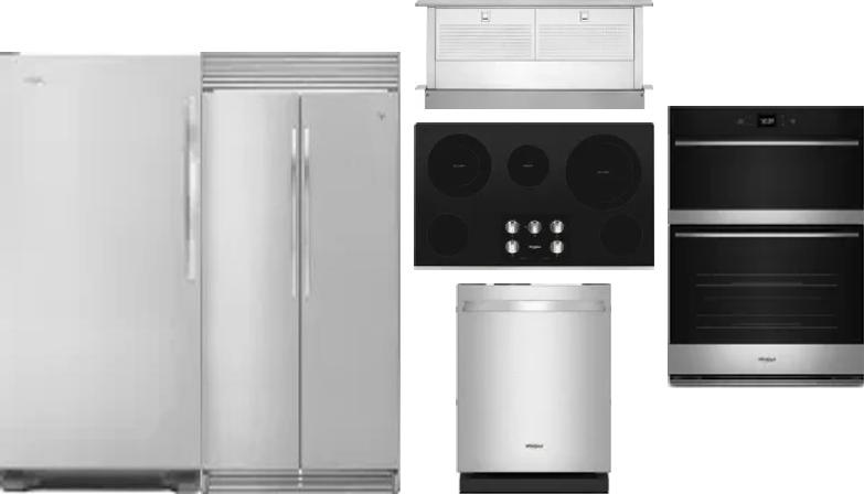 6 Piece Package Includes Refrigerator, Freezer, Cooktop, Wall Oven, Hood And Dishwasher