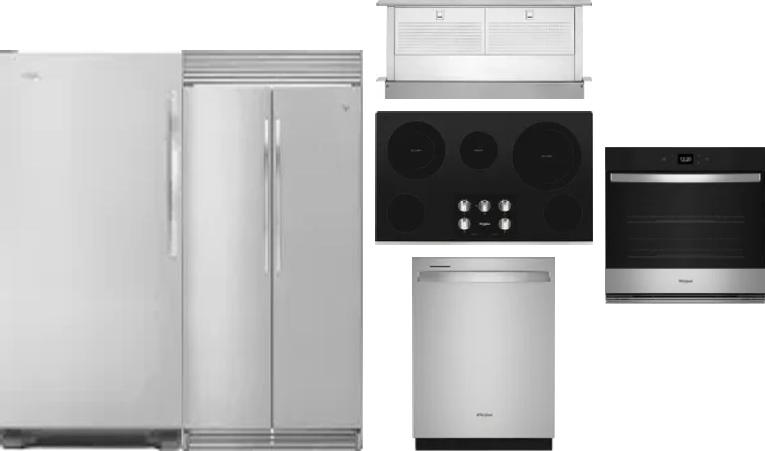 6 Piece Package Includes Refrigerator, Freezer, Cooktop, Wall Oven, Hood And Dishwasher