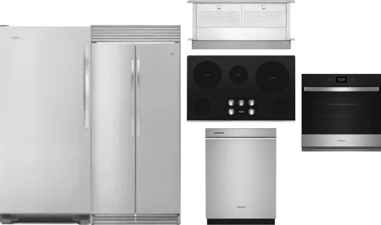 6 Piece Package Includes Refrigerator, Freezer, Cooktop, Wall Oven, Hood And Dishwasher