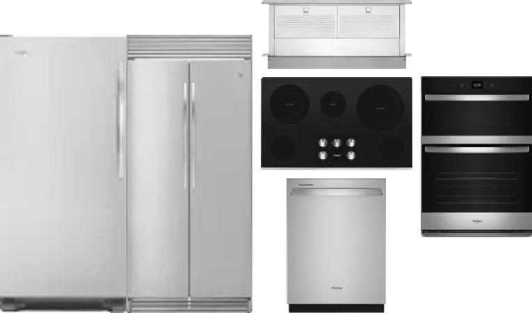 6 Piece Package Includes Refrigerator, Freezer, Cooktop, Wall Oven, Hood And Dishwasher