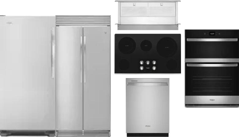 6 Piece Package Includes Refrigerator, Freezer, Cooktop, Wall Oven, Hood And Dishwasher