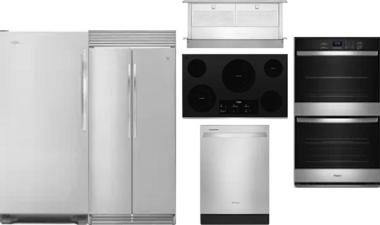 6 Piece Package Includes Refrigerator, Freezer, Cooktop, Wall Oven, Hood And Dishwasher