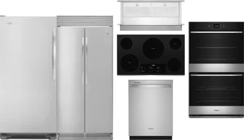 6 Piece Package Includes Refrigerator, Freezer, Cooktop, Wall Oven, Hood And Dishwasher