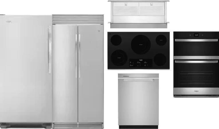 6 Piece Package Includes Refrigerator, Freezer, Cooktop, Wall Oven, Hood And Dishwasher
