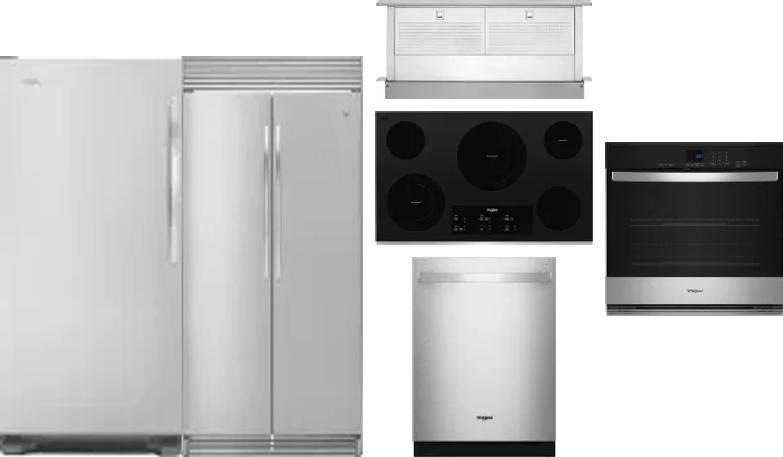 6 Piece Package Includes Refrigerator, Freezer, Cooktop, Wall Oven, Hood And Dishwasher