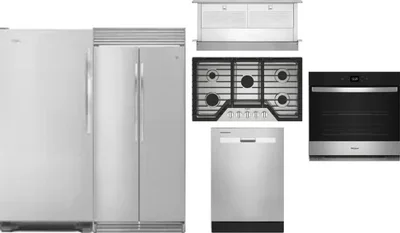 6 Piece Package Includes Refrigerator, Freezer, Cooktop, Wall Oven, Hood And Dishwasher