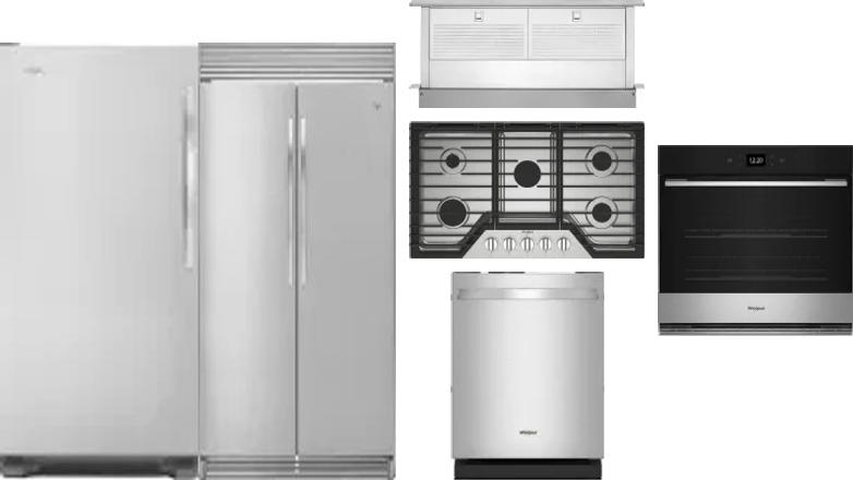6 Piece Package Includes Refrigerator, Freezer, Cooktop, Wall Oven, Hood And Dishwasher