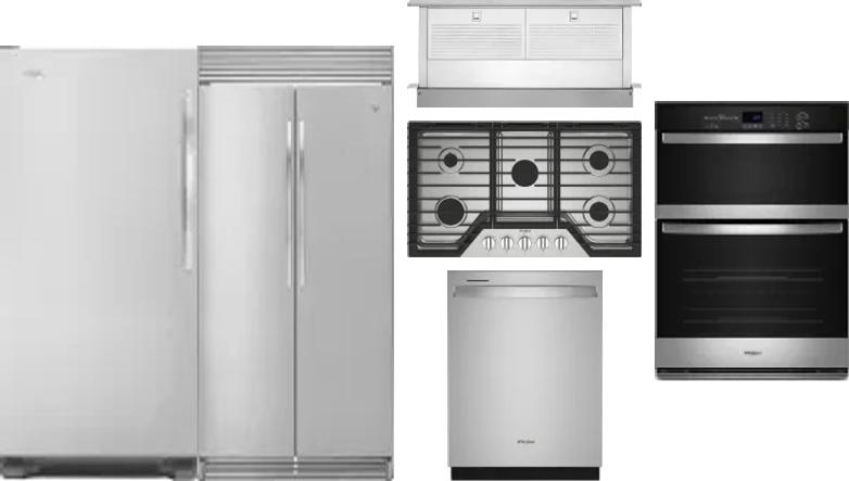 6 Piece Package Includes Refrigerator, Freezer, Cooktop, Wall Oven, Hood And Dishwasher