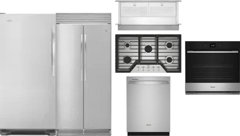 6 Piece Package Includes Refrigerator, Freezer, Cooktop, Wall Oven, Hood And Dishwasher