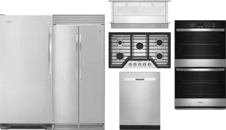 6 Piece Package Includes Refrigerator, Freezer, Cooktop, Wall Oven, Hood And Dishwasher