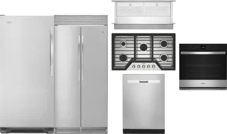 6 Piece Package Includes Refrigerator, Freezer, Cooktop, Wall Oven, Hood And Dishwasher