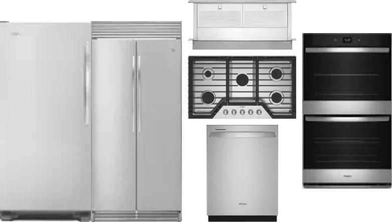 6 Piece Package Includes Refrigerator, Freezer, Cooktop, Wall Oven, Hood And Dishwasher