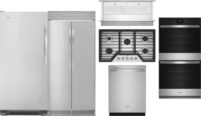 6 Piece Package Includes Refrigerator, Freezer, Cooktop, Wall Oven, Hood And Dishwasher