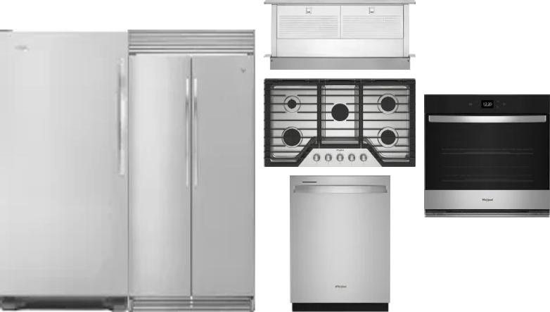 6 Piece Package Includes Refrigerator, Freezer, Cooktop, Wall Oven, Hood And Dishwasher