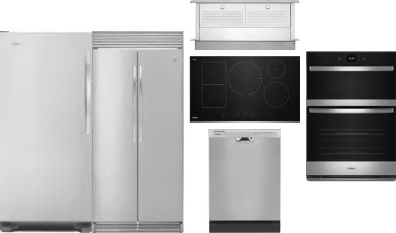 6 Piece Package Includes Refrigerator, Freezer, Cooktop, Wall Oven, Hood And Dishwasher