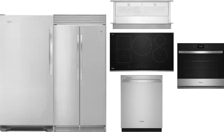 6 Piece Package Includes Refrigerator, Freezer, Cooktop, Wall Oven, Hood And Dishwasher