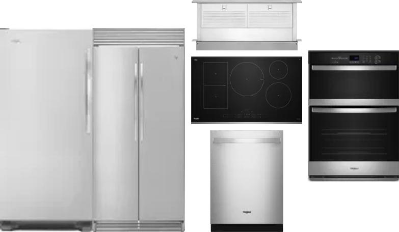 6 Piece Package Includes Refrigerator, Freezer, Cooktop, Wall Oven, Hood And Dishwasher