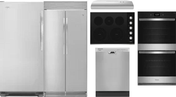6 Piece Package Includes Refrigerator, Freezer, Cooktop, Wall Oven, Hood And Dishwasher