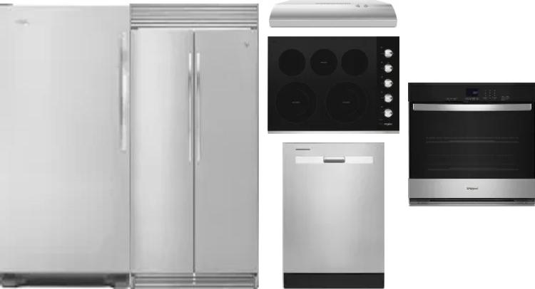 6 Piece Package Includes Refrigerator, Freezer, Cooktop, Wall Oven, Hood And Dishwasher