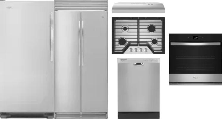 6 Piece Package Includes Refrigerator, Freezer, Cooktop, Wall Oven, Hood And Dishwasher