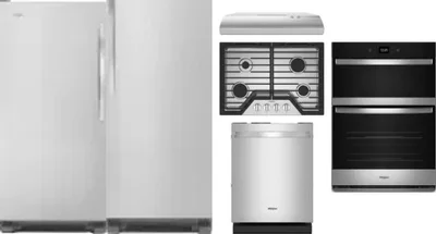 6 Piece Package Includes Refrigerator, Freezer, Cooktop, Wall Oven, Hood And Dishwasher